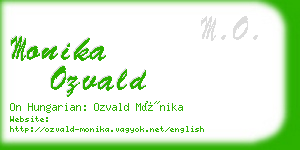 monika ozvald business card